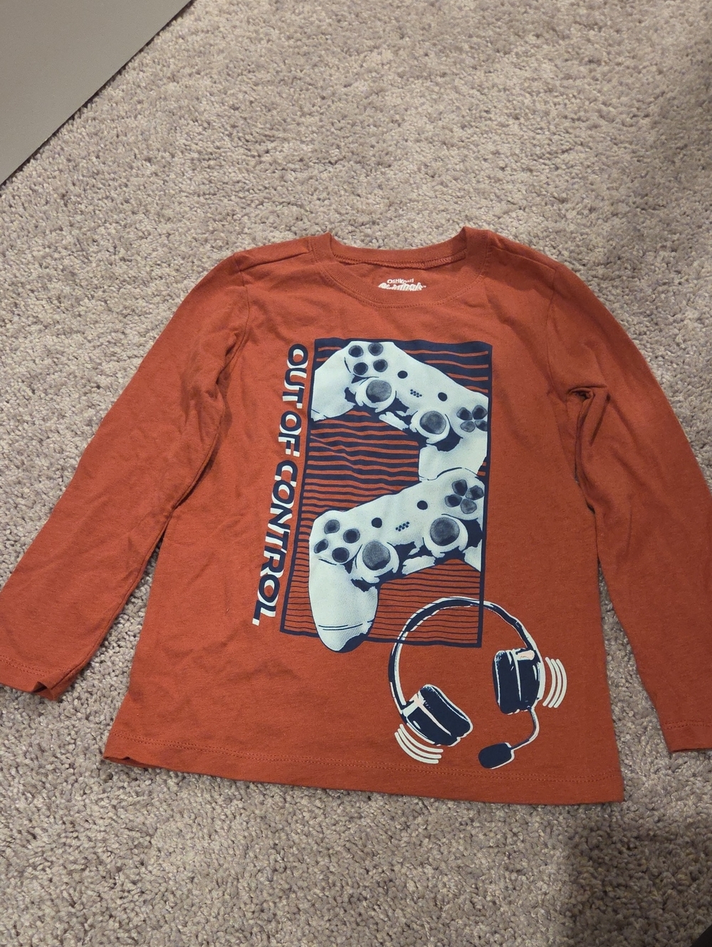 OshKosh B'gosh Rust Orange 'Out of Control' Gaming Long-Sleeve Tee